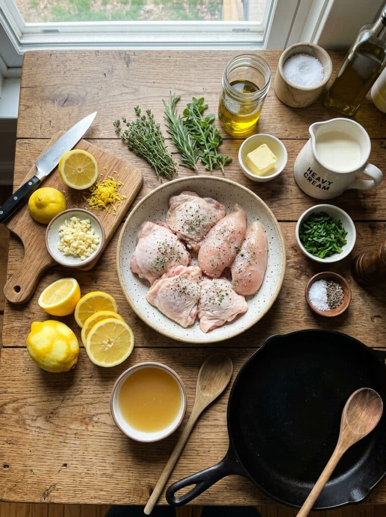 poulet crémeux à l'ail et au citron