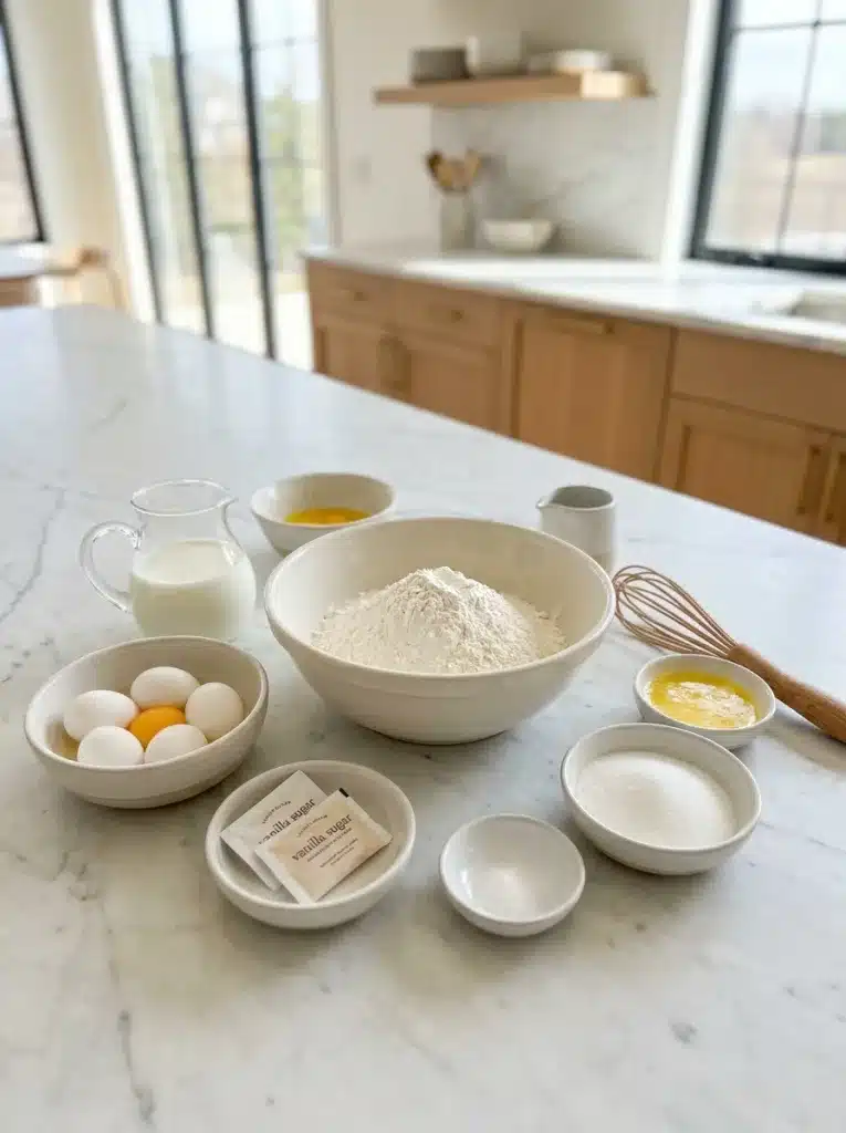 Ingrédients pour pâte à crêpe Thermomix