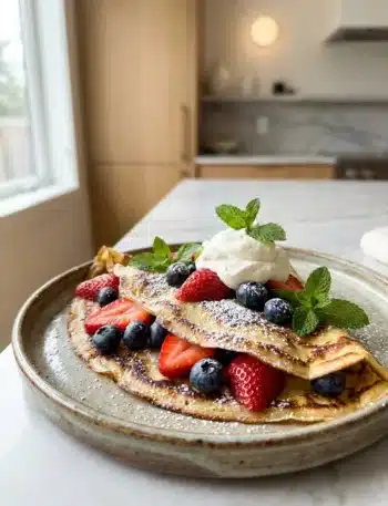 Crêpes Thermomix servies avec des fruits
