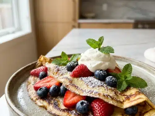 Crêpes Thermomix servies avec des fruits