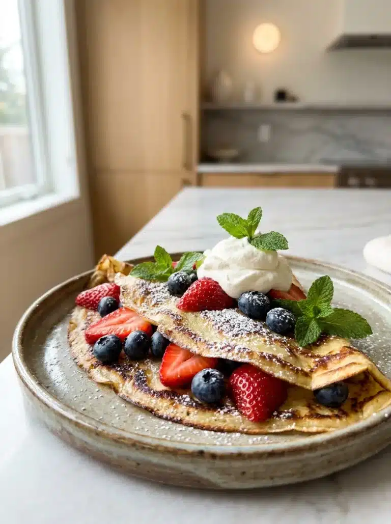 Crêpes Thermomix servies avec des fruits